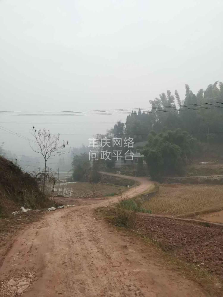 荣昌区盘龙镇合靖一杜唐家店子的一条公路都是泥土,村民老百姓出行