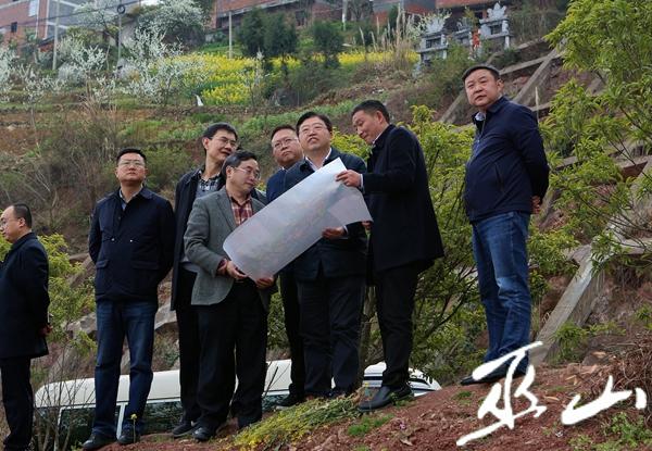 縣委書記李春奎督導邊貿中心建設。盧先慶攝.JPG