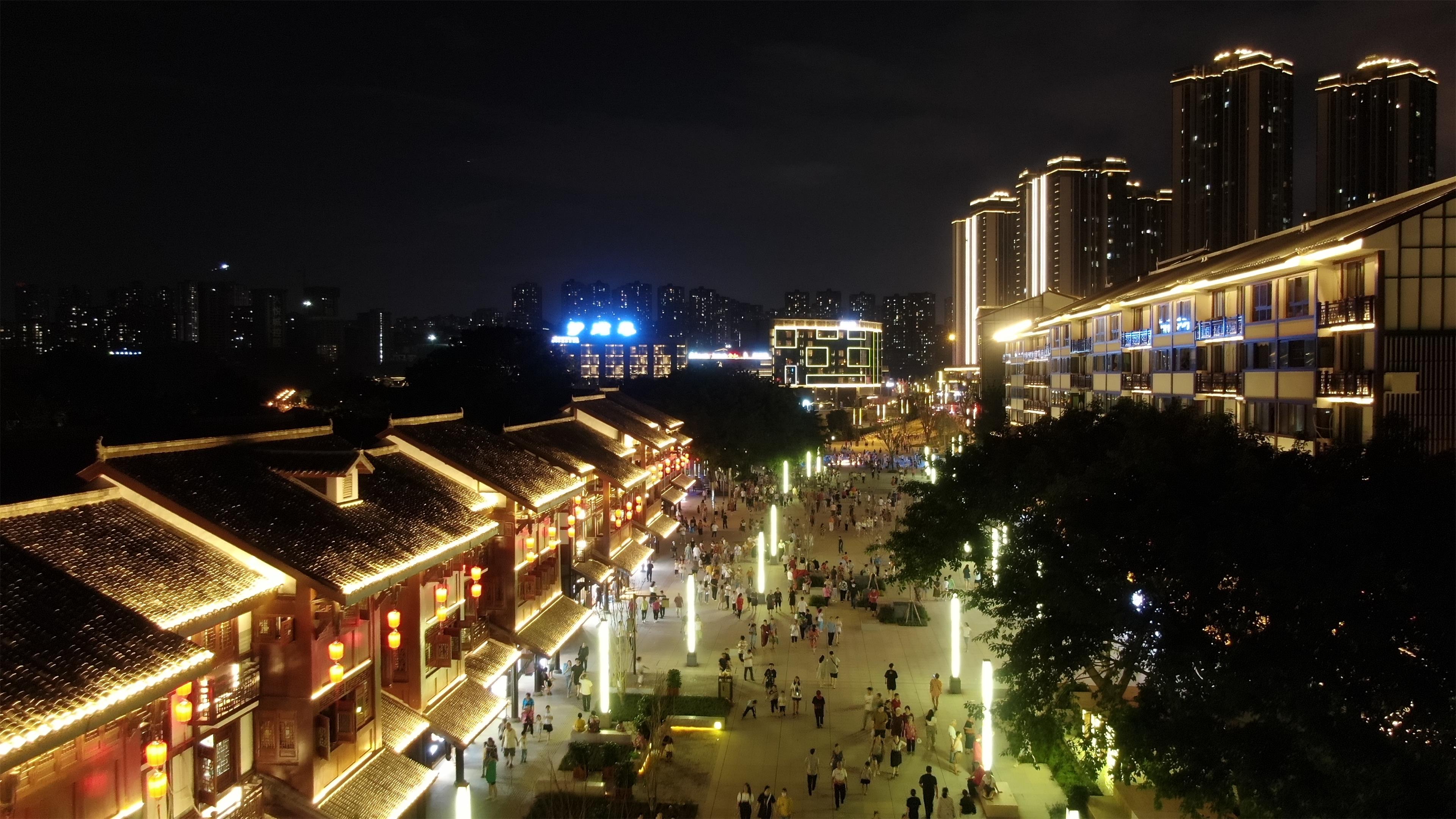 磁器口夜景灯饰工程亮灯