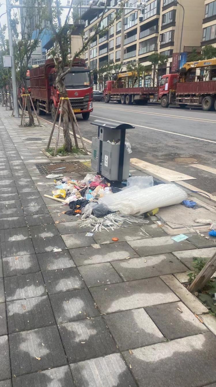 九龙坡区冬山路华梁学校门口红绿灯路道旁垃圾胡乱堆放望整治正文