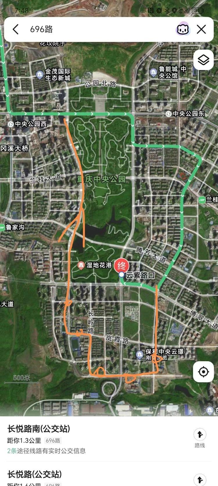 中央公园南规划的696公交线路不利于中央保利云璟乘坐公交车