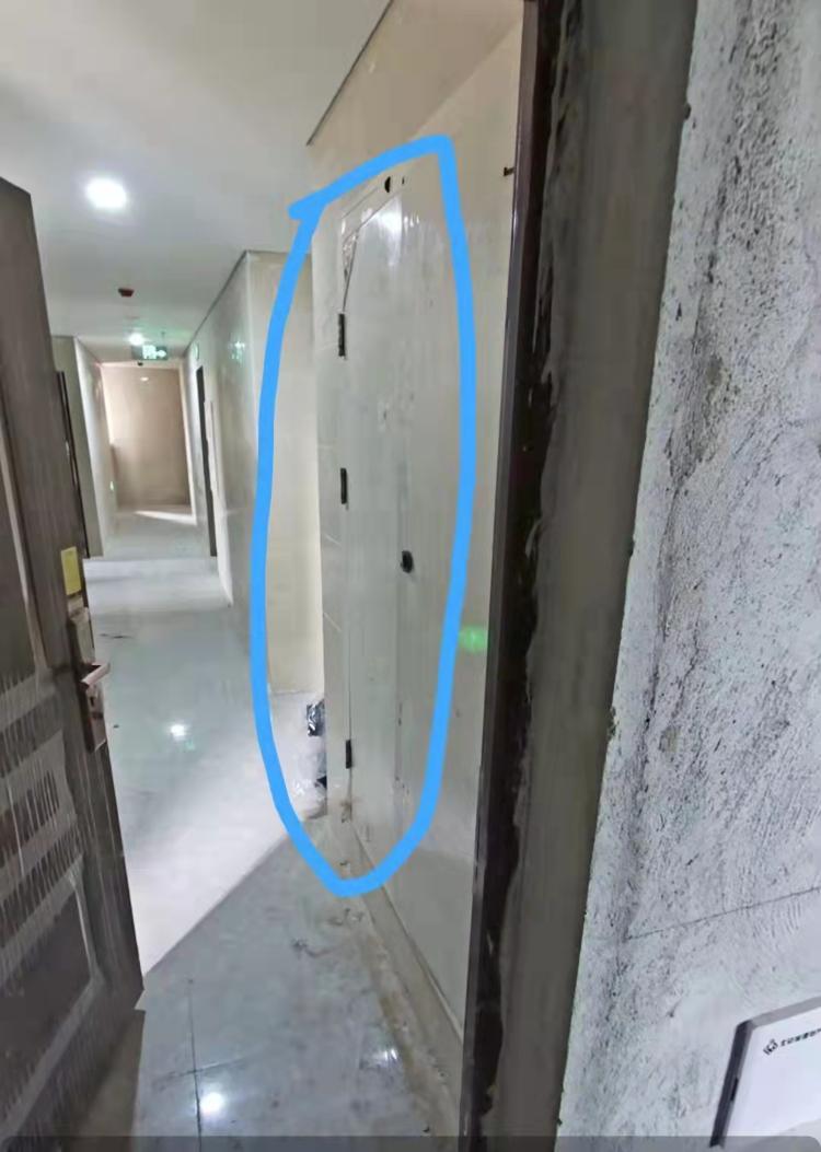 关于龙樾生态城樾易府北区12栋3号户型的入户门被强电井门挡住导致