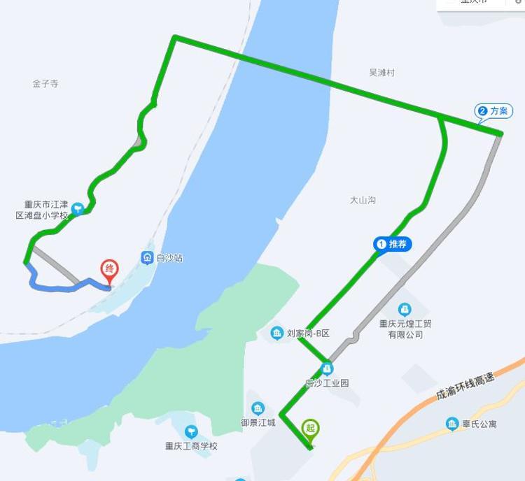 建议江津区白沙镇开通首条途径白沙长江大桥的公交线路