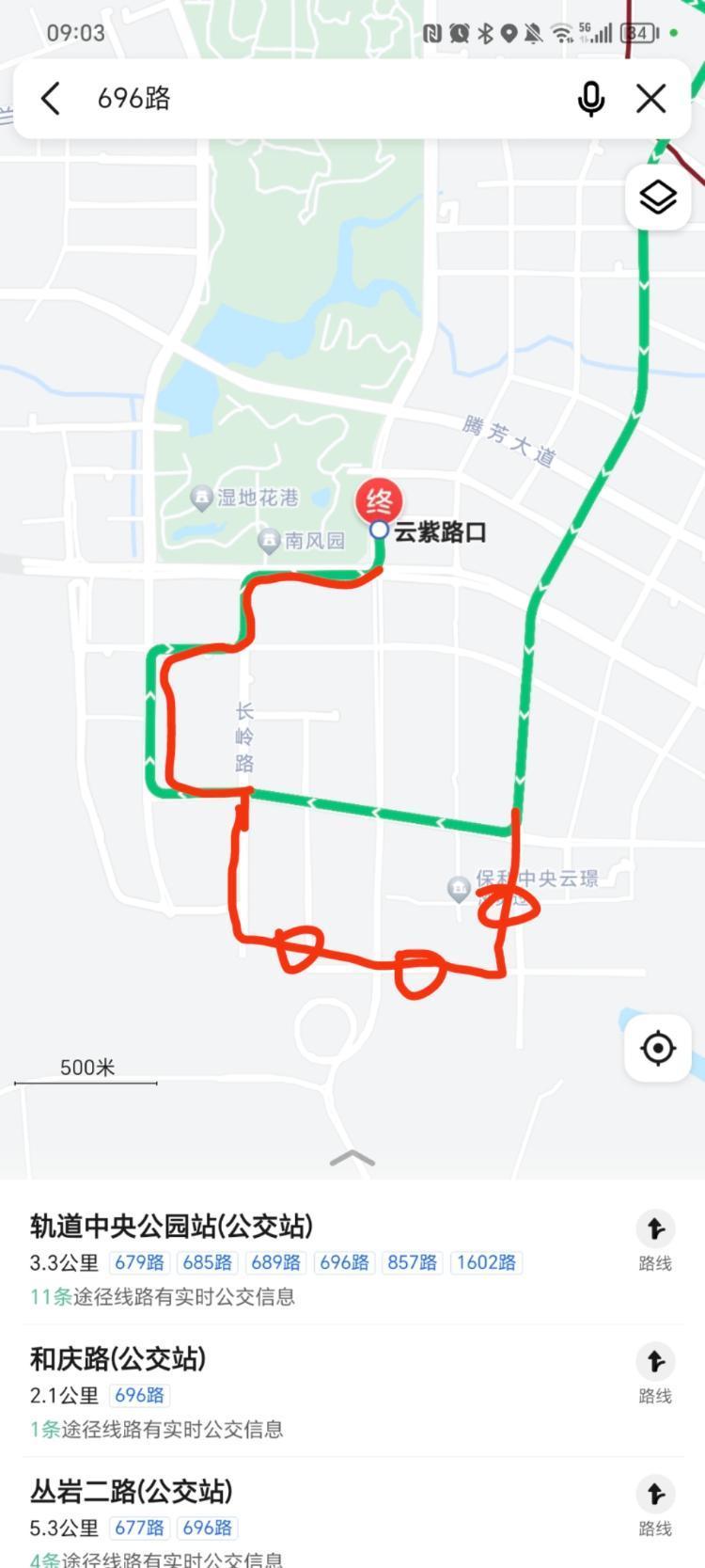 两江新区中央公园南696公交线路优化建议