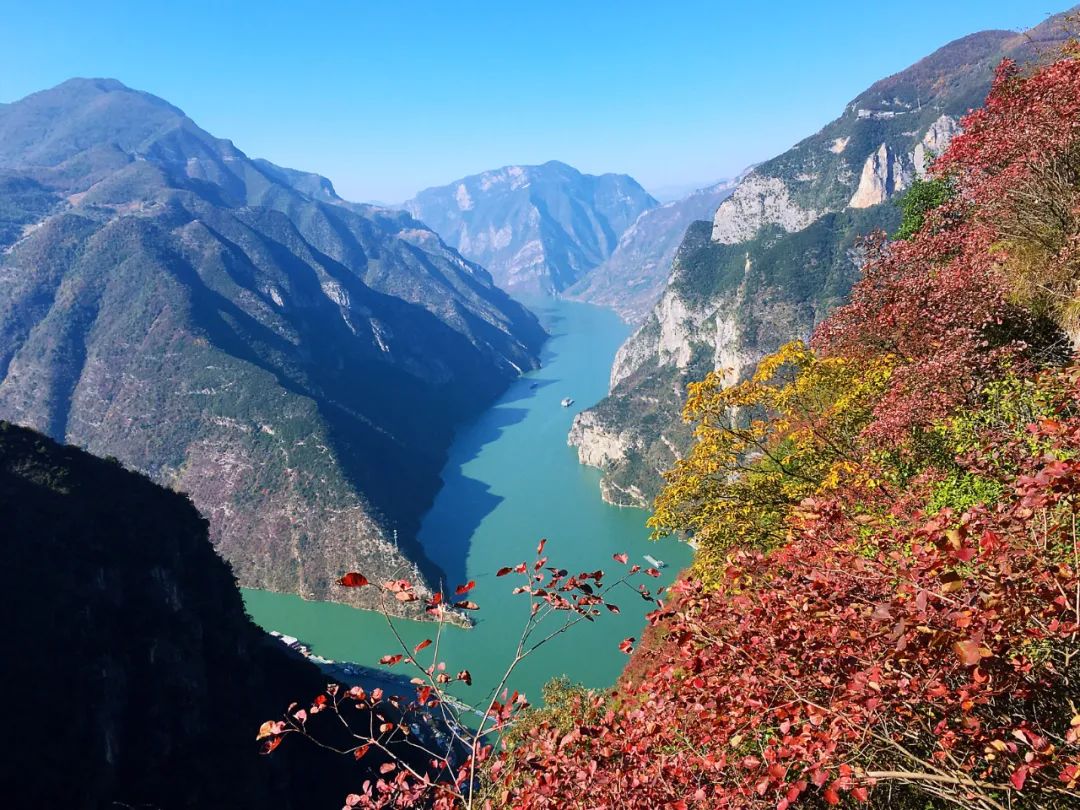 巫峡两岸披红霞