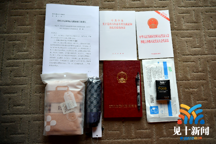 "区人大代表,陶家镇党委书记王卫华表示,公文包里的防疫物品用普通